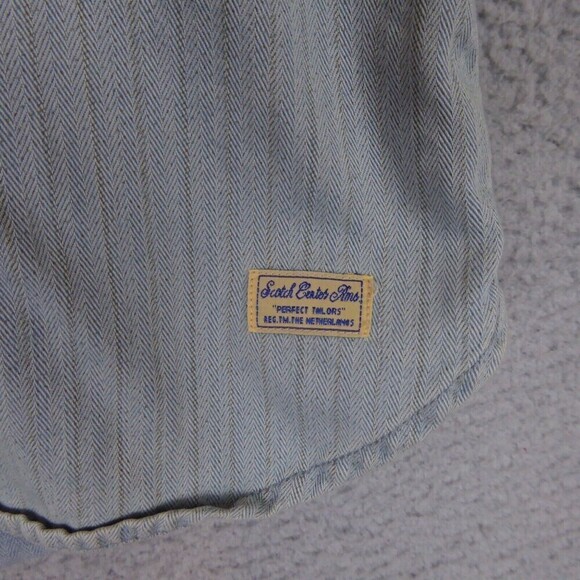 Scotch Center AMS Shirt Men's XL Blue Striped Button Down Long Sleeve Collared - Picture 2 of 10